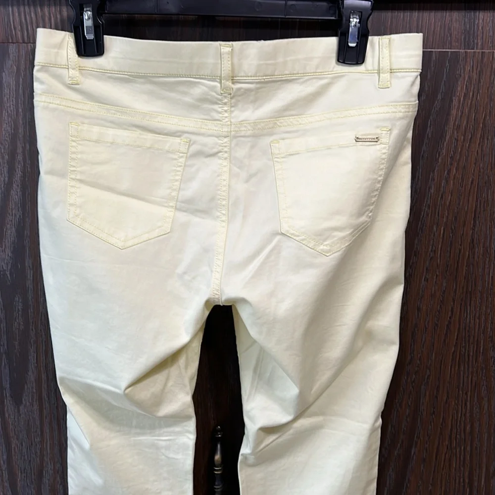 Stile Bennetton, Light Yellow Women’s Pants Small Spring Travel Work Casual - Picture 7 of 11